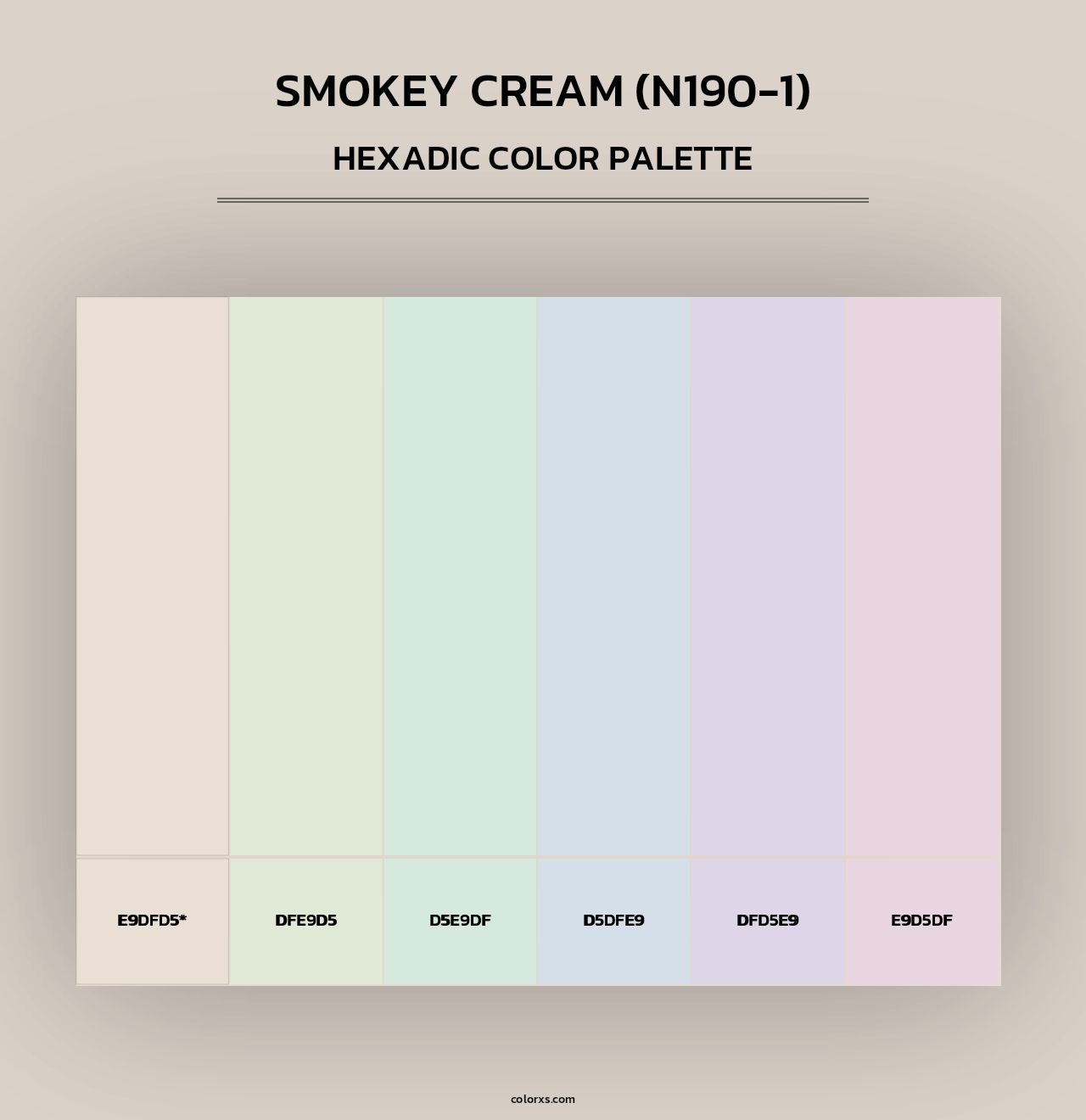 Smokey Cream (N190-1) - Hexadic Color Palette