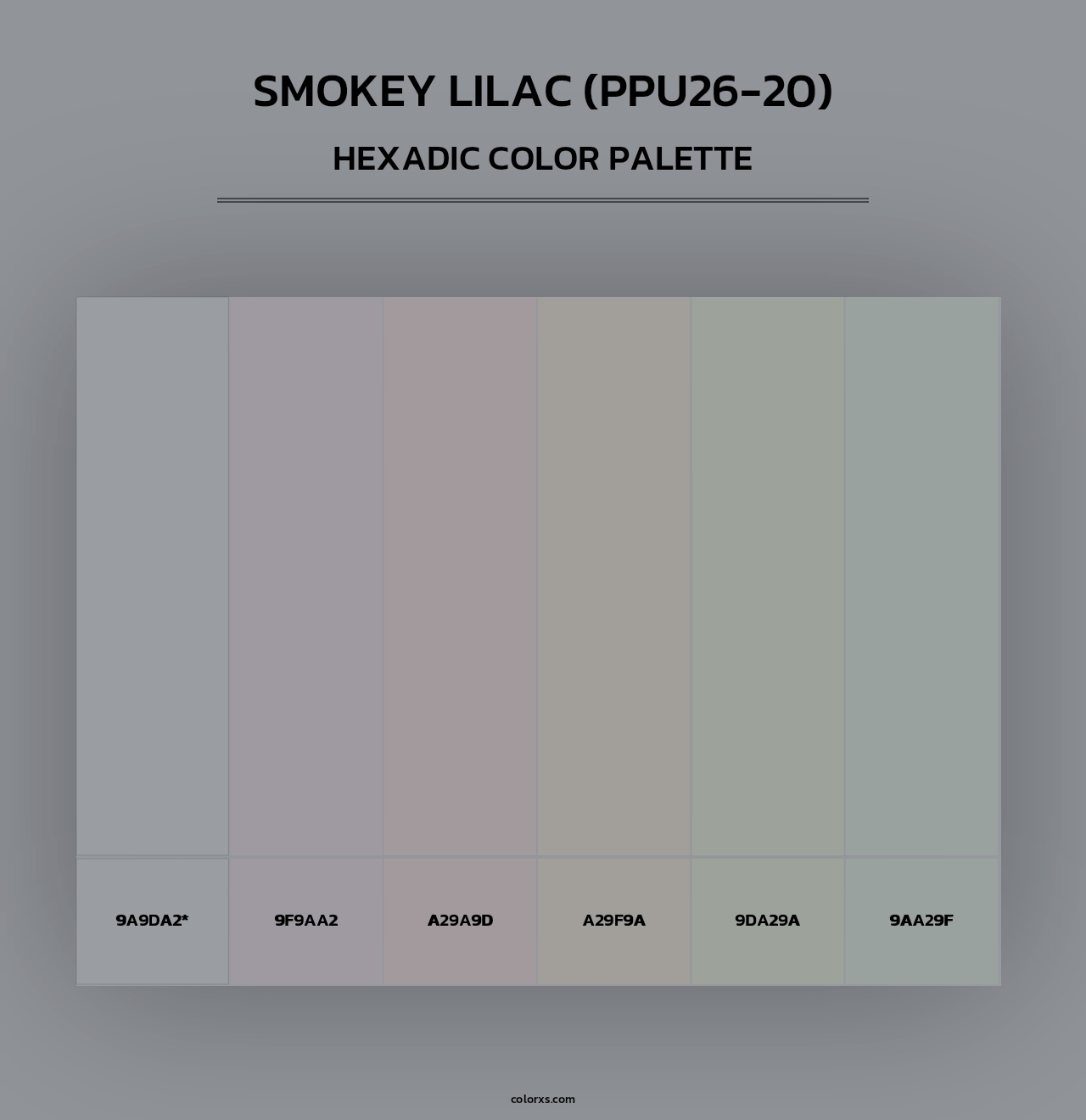 Smokey Lilac (PPU26-20) - Hexadic Color Palette