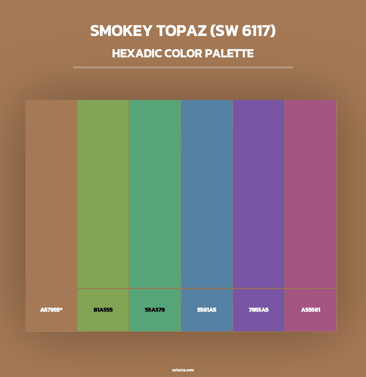 Smokey Topaz (SW 6117) - Hexadic Color Palette