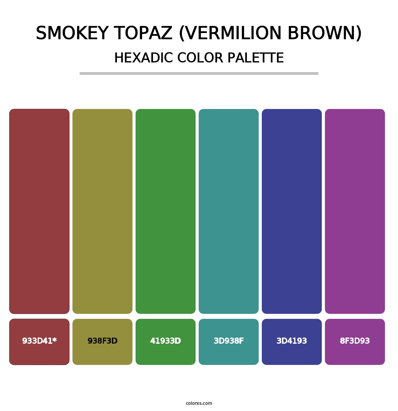 Smokey Topaz (Vermilion Brown) - Hexadic Color Palette
