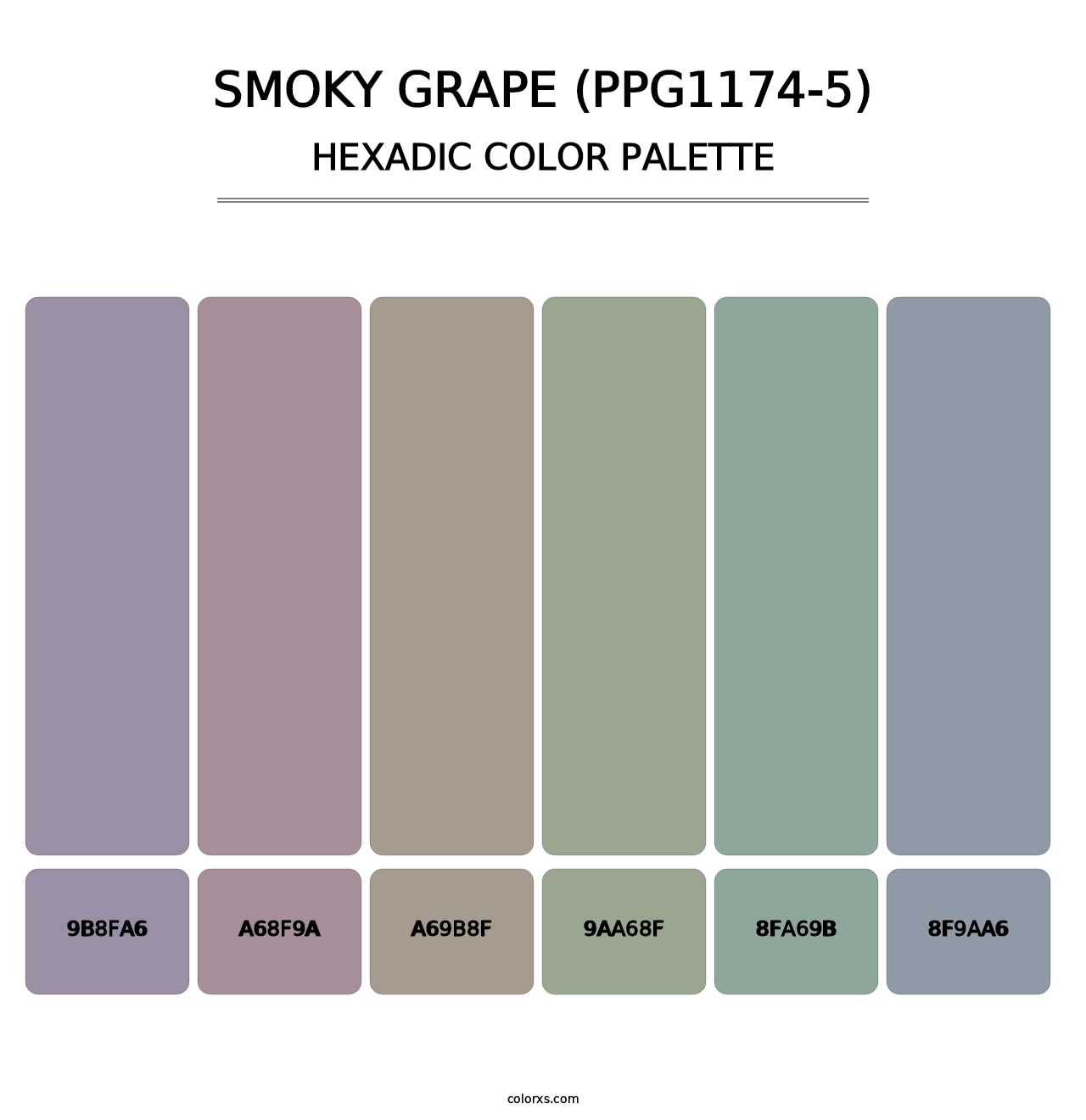 Smoky Grape (PPG1174-5) - Hexadic Color Palette