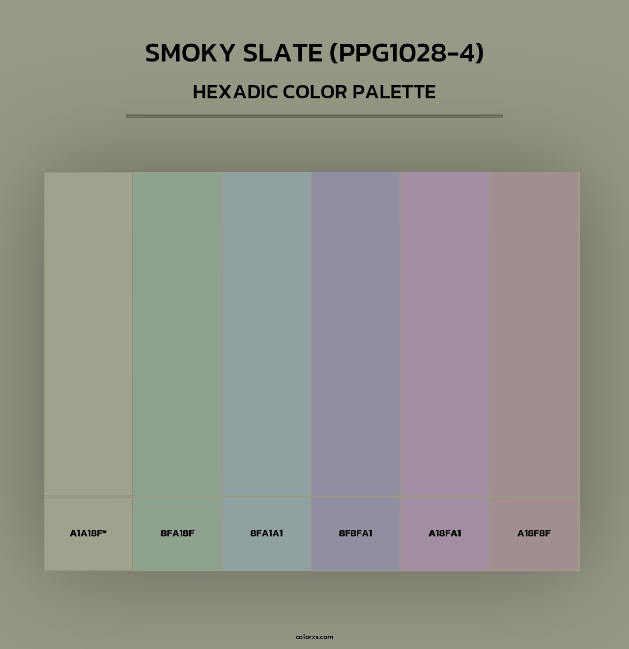 Smoky Slate (PPG1028-4) - Hexadic Color Palette