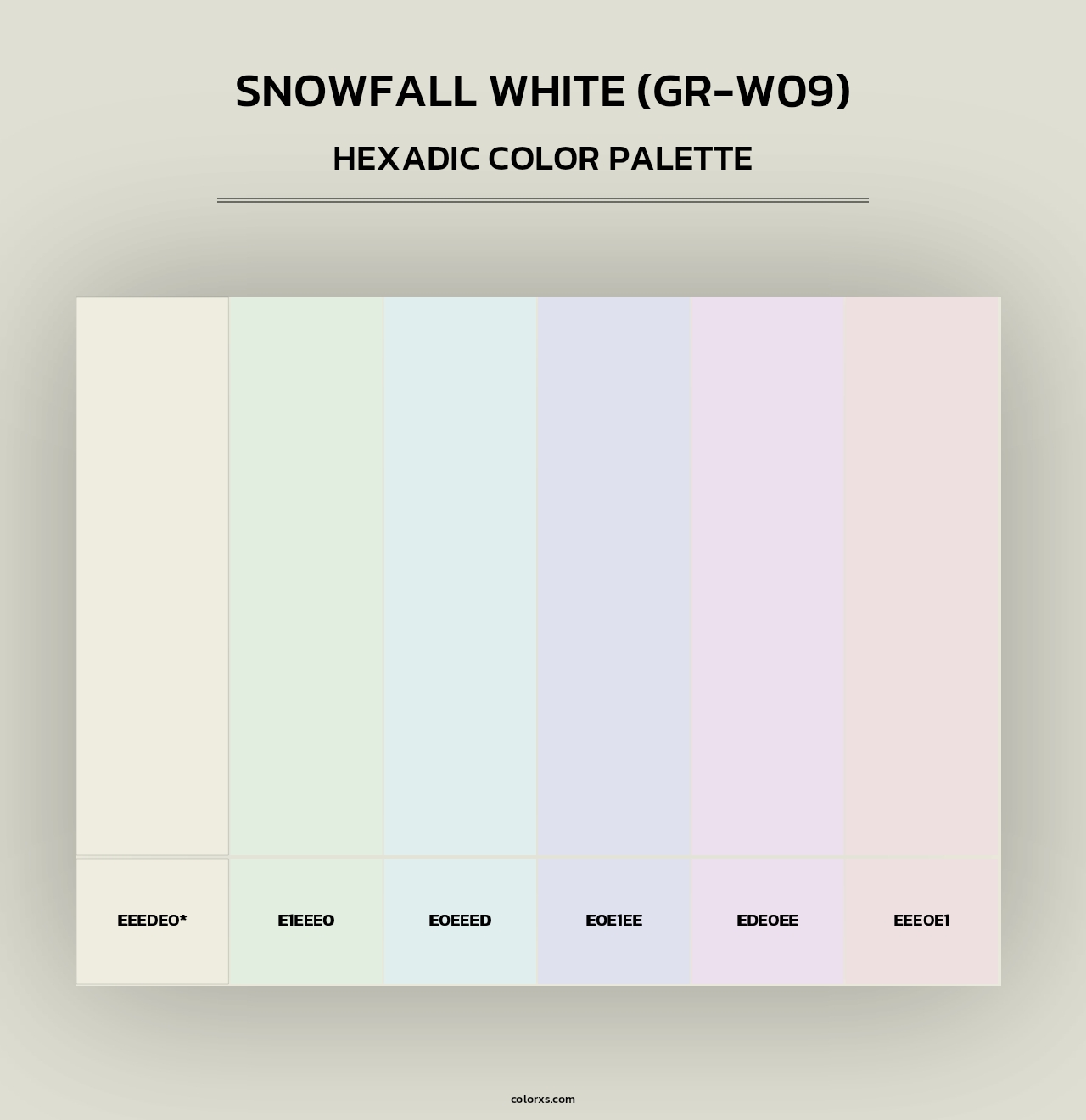 Snowfall White (GR-W09) - Hexadic Color Palette