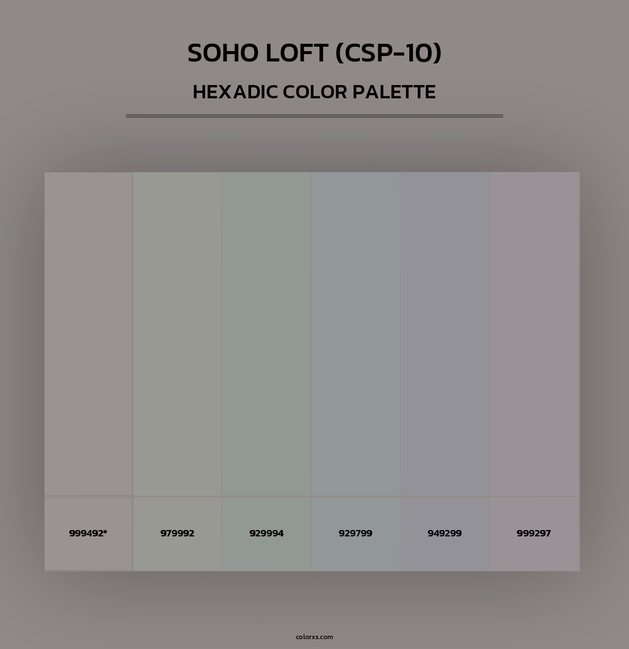 Soho Loft (CSP-10) - Hexadic Color Palette