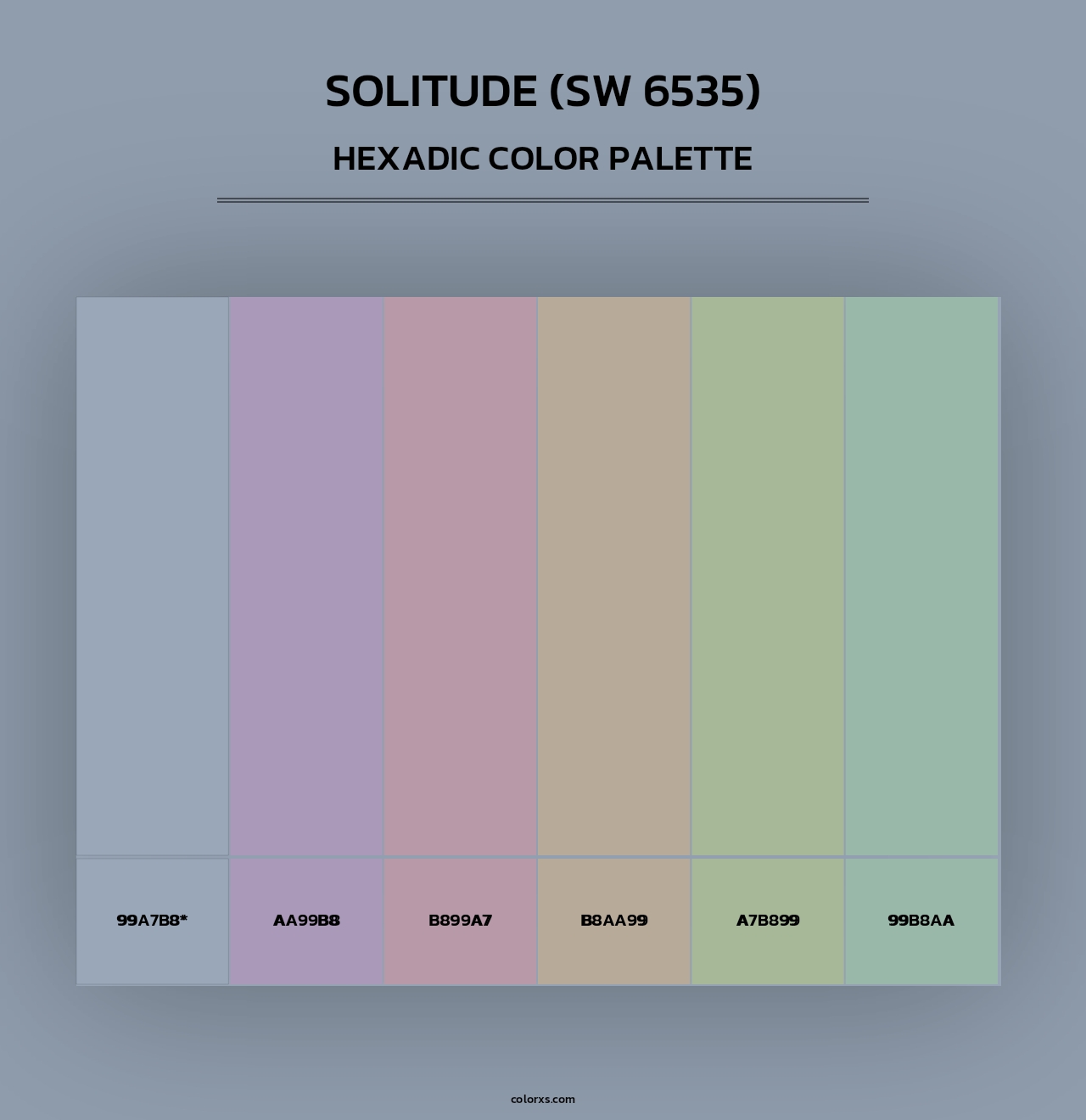 Solitude (SW 6535) - Hexadic Color Palette