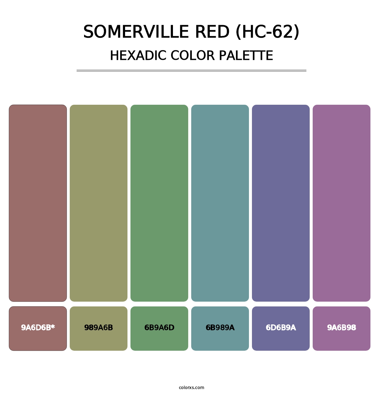 Somerville Red (HC-62) - Hexadic Color Palette
