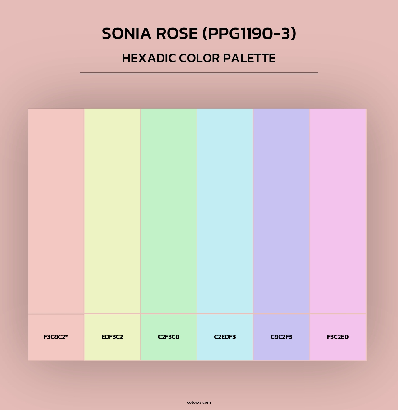 Sonia Rose (PPG1190-3) - Hexadic Color Palette