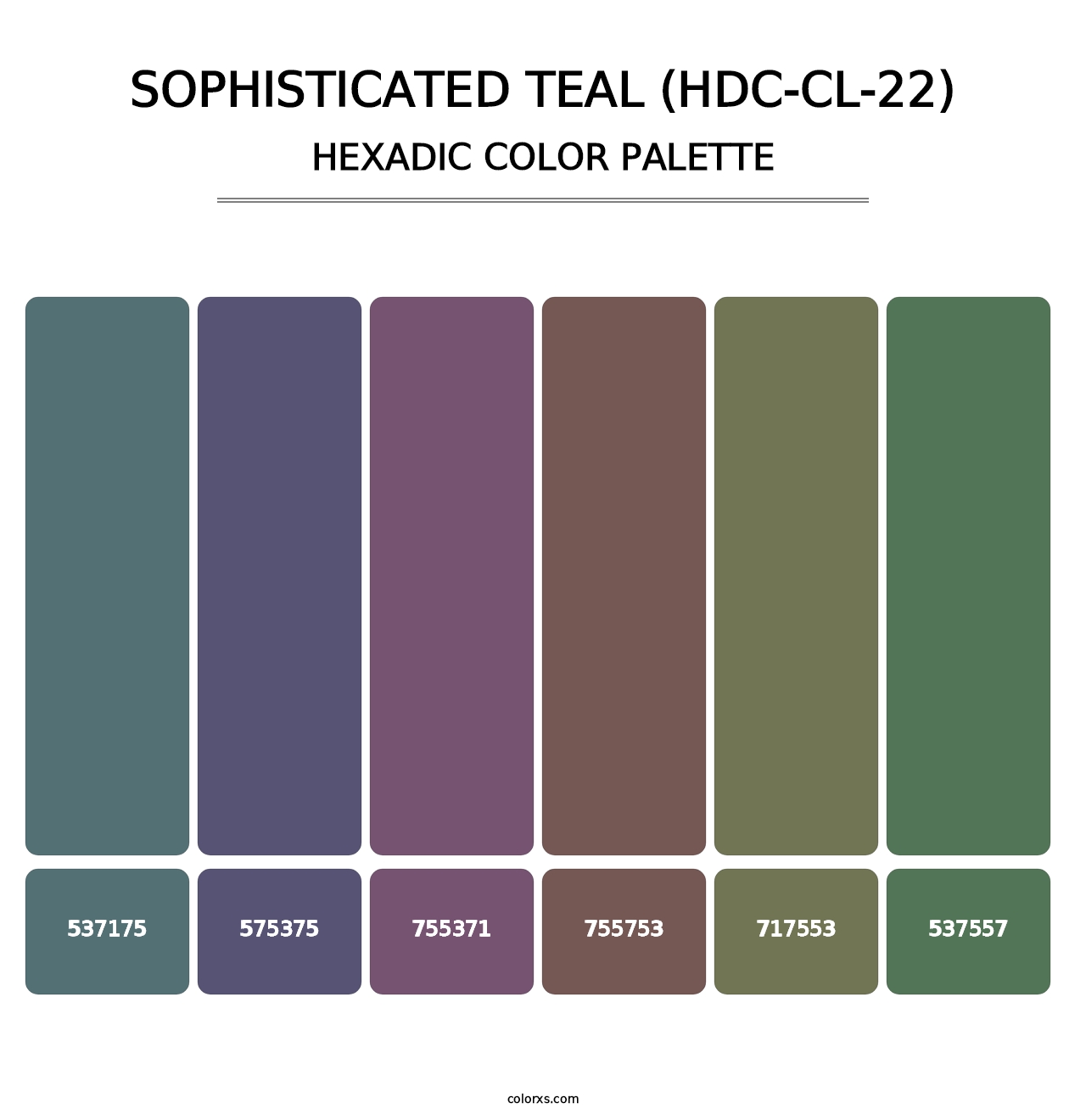 Sophisticated Teal (HDC-CL-22) - Hexadic Color Palette