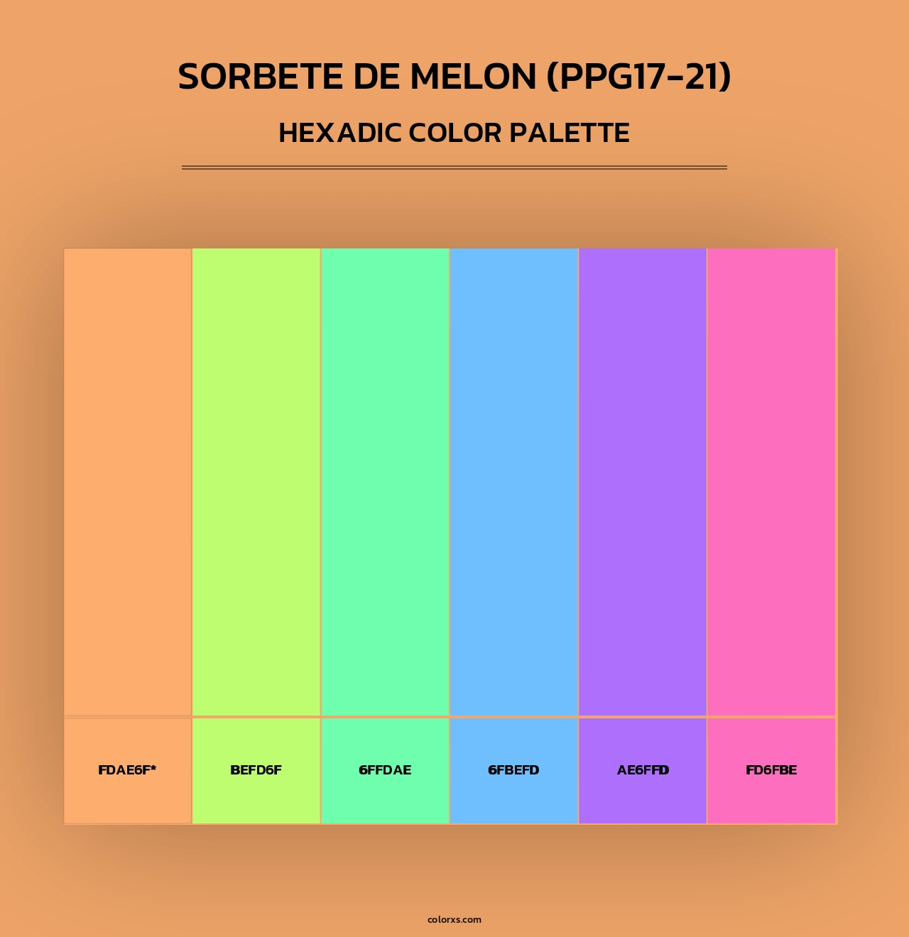 Sorbete De Melon (PPG17-21) - Hexadic Color Palette