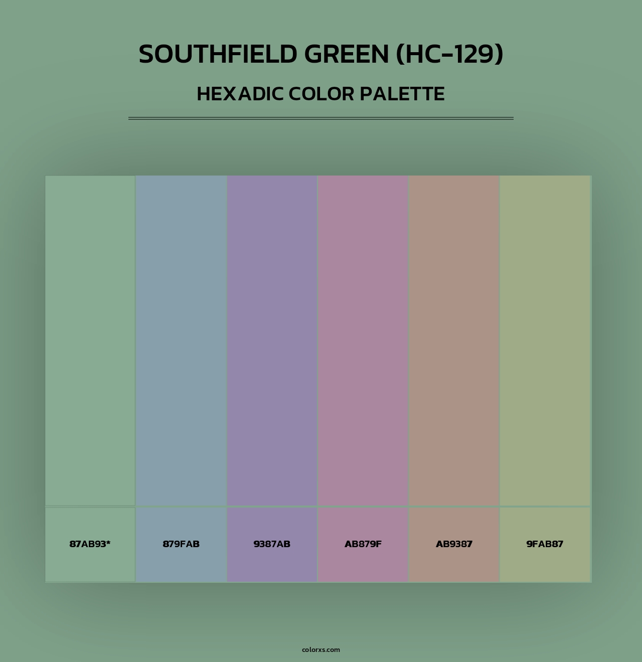 Southfield Green (HC-129) - Hexadic Color Palette