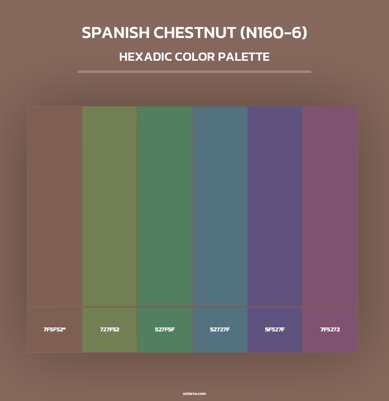 Spanish Chestnut (N160-6) - Hexadic Color Palette