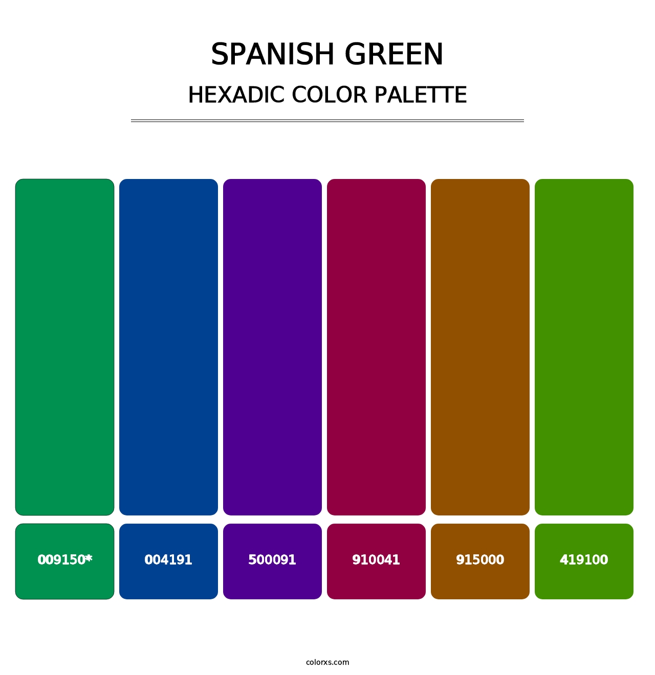 Spanish Green - Hexadic Color Palette