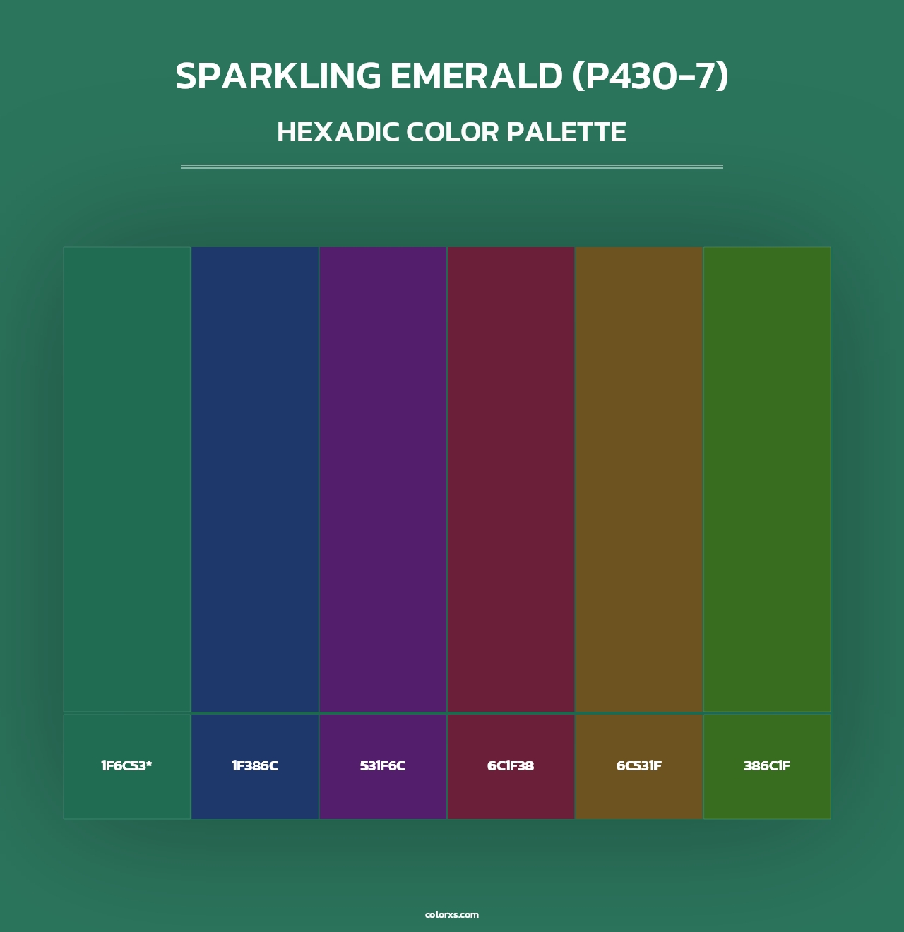 Sparkling Emerald (P430-7) - Hexadic Color Palette