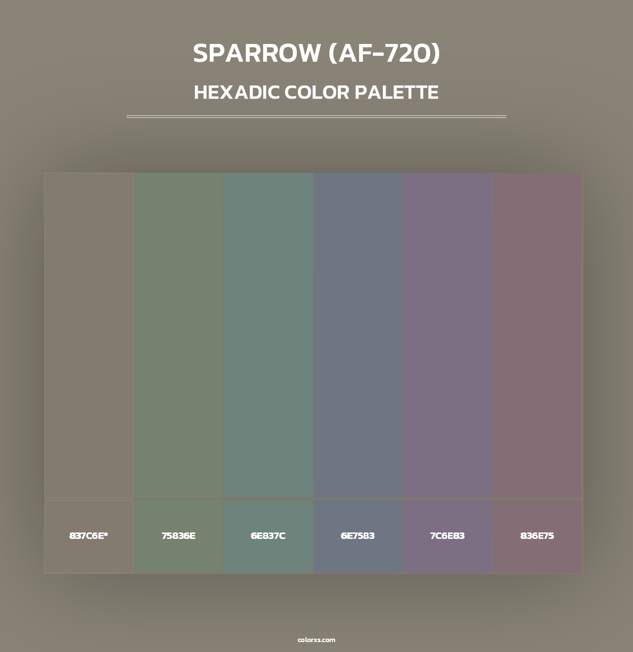 Sparrow (AF-720) - Hexadic Color Palette