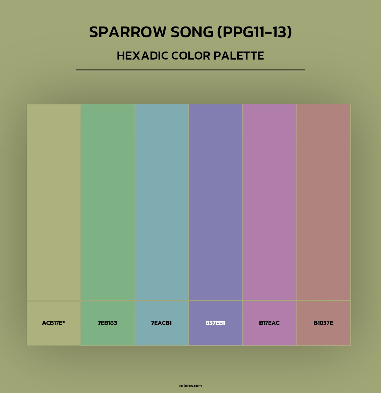 Sparrow Song (PPG11-13) - Hexadic Color Palette