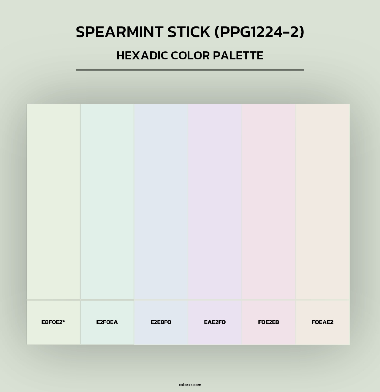 Spearmint Stick (PPG1224-2) - Hexadic Color Palette