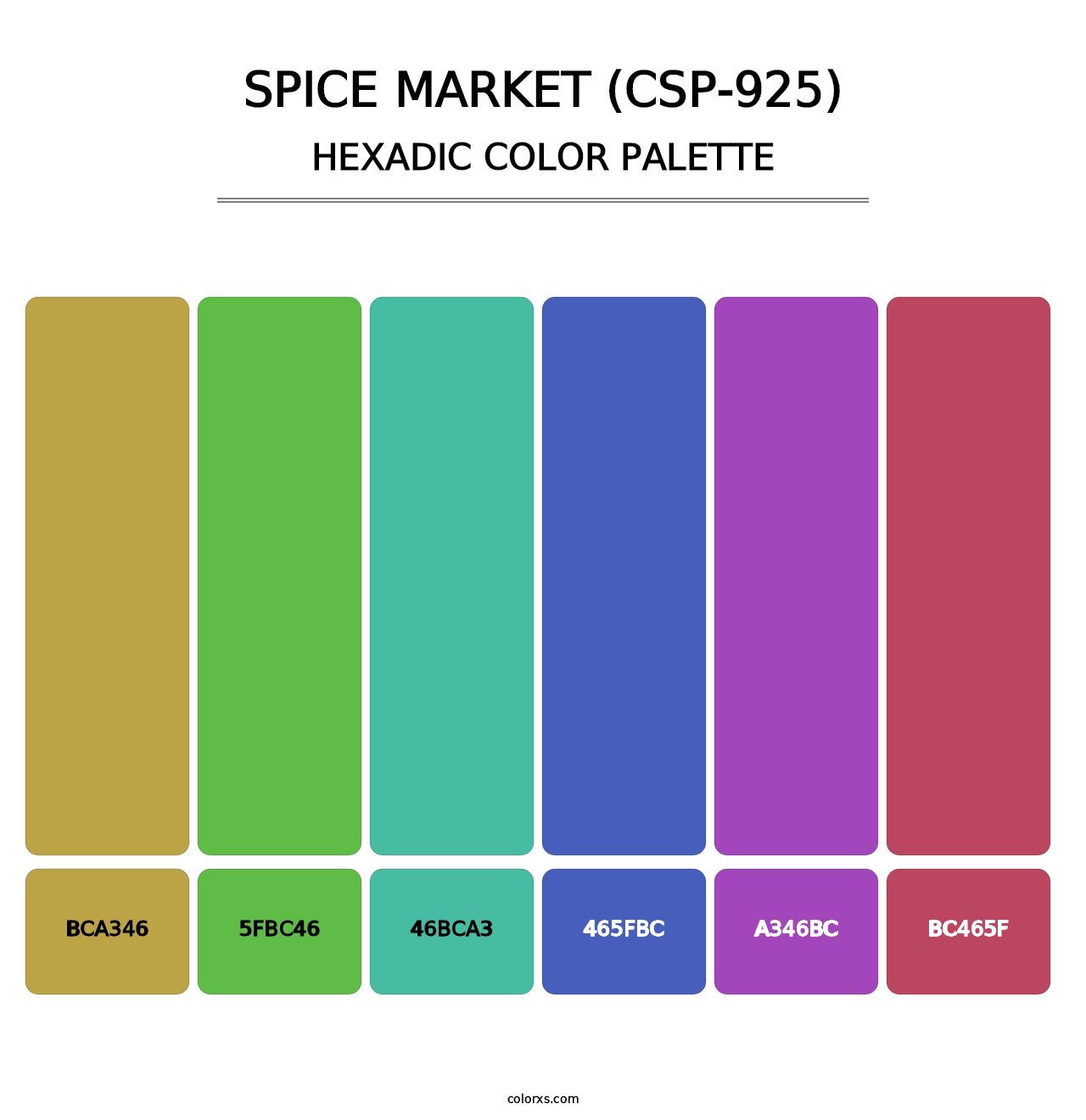 Spice Market (CSP-925) - Hexadic Color Palette
