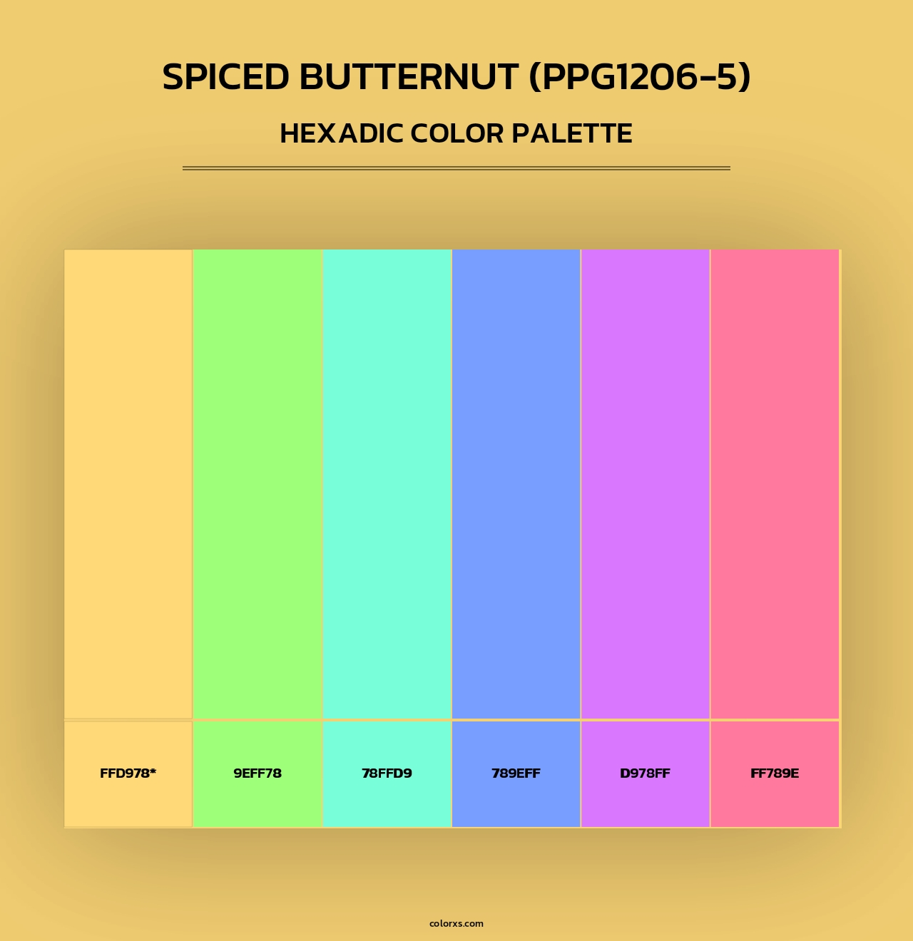Spiced Butternut (PPG1206-5) - Hexadic Color Palette
