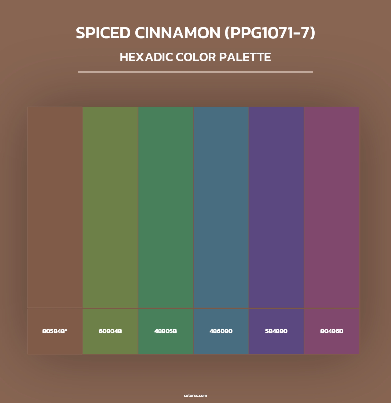Spiced Cinnamon (PPG1071-7) - Hexadic Color Palette