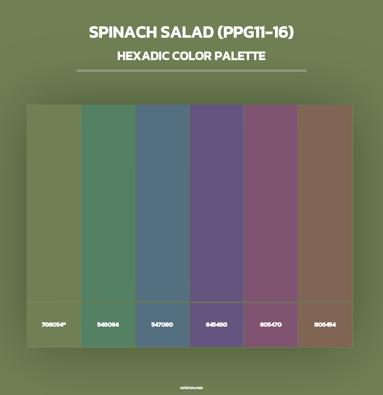 Spinach Salad (PPG11-16) - Hexadic Color Palette