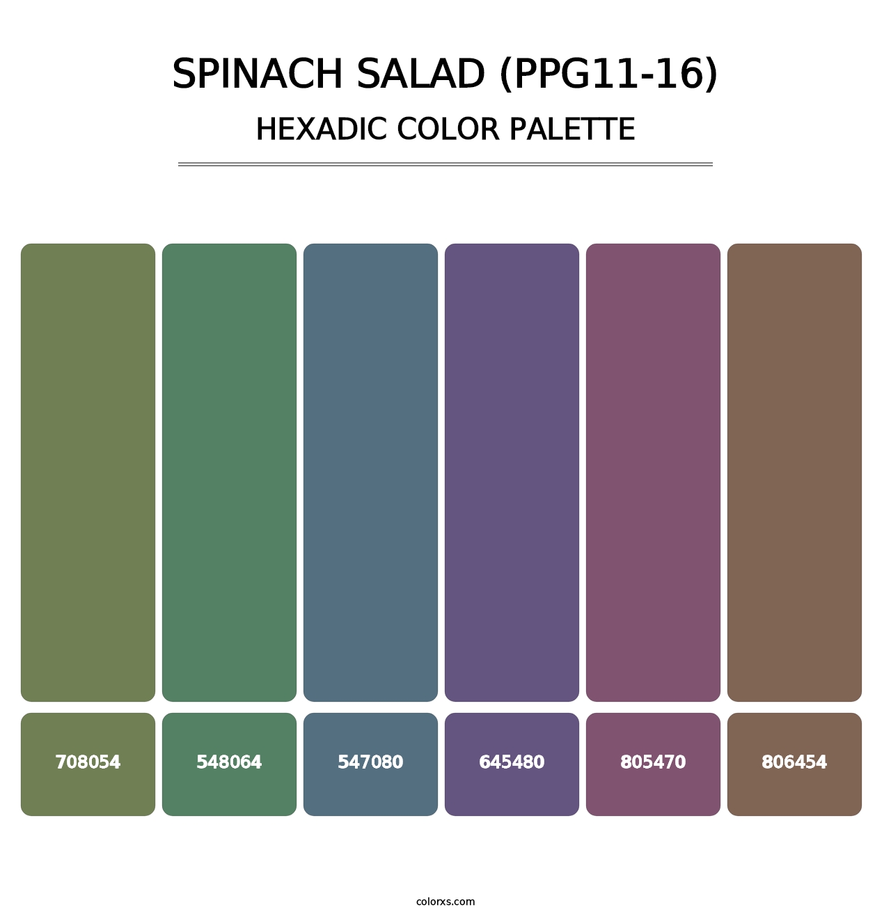 Spinach Salad (PPG11-16) - Hexadic Color Palette