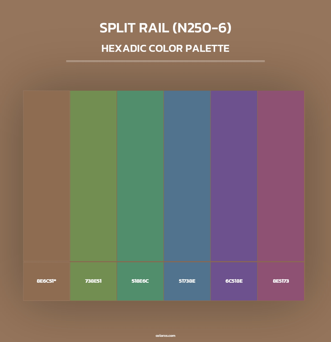 Split Rail (N250-6) - Hexadic Color Palette