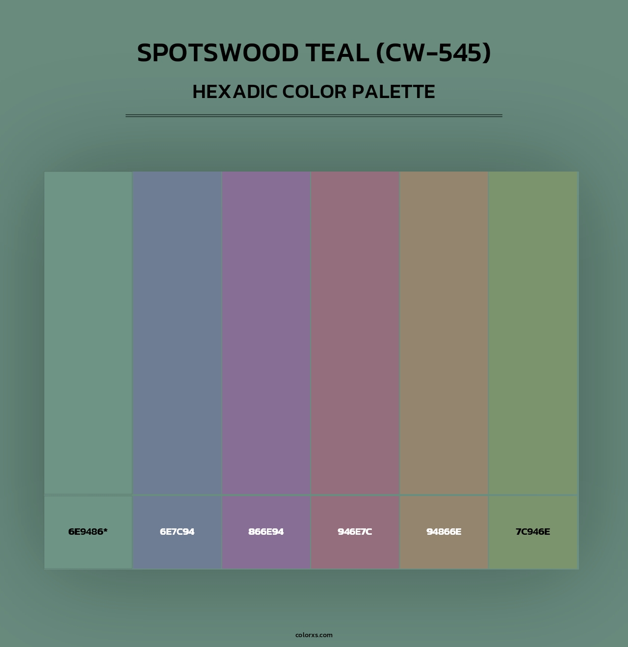 Spotswood Teal (CW-545) - Hexadic Color Palette