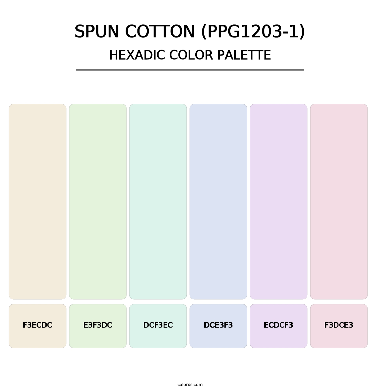 Spun Cotton (PPG1203-1) - Hexadic Color Palette
