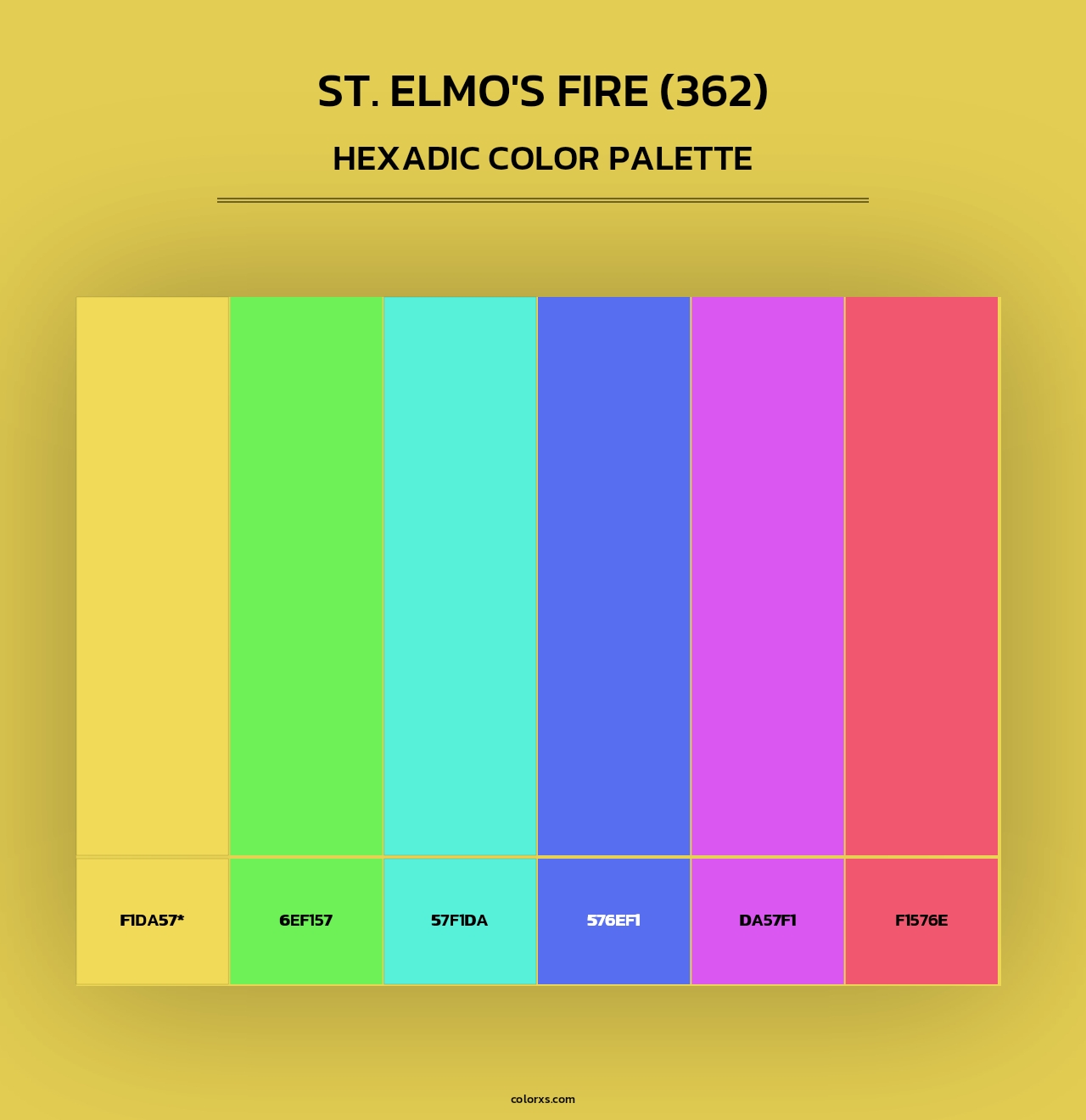 St. Elmo's Fire (362) - Hexadic Color Palette