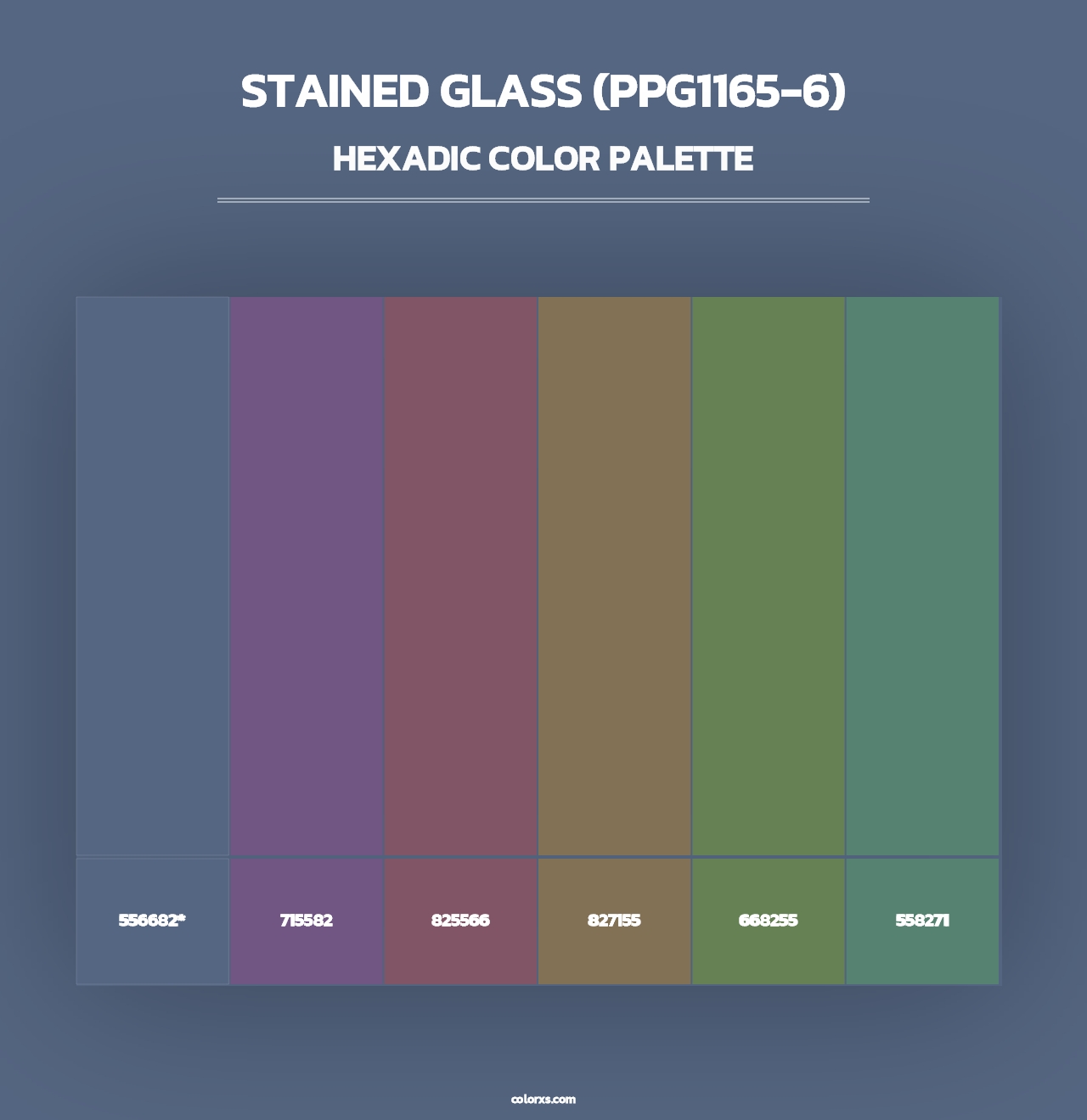 Stained Glass (PPG1165-6) - Hexadic Color Palette