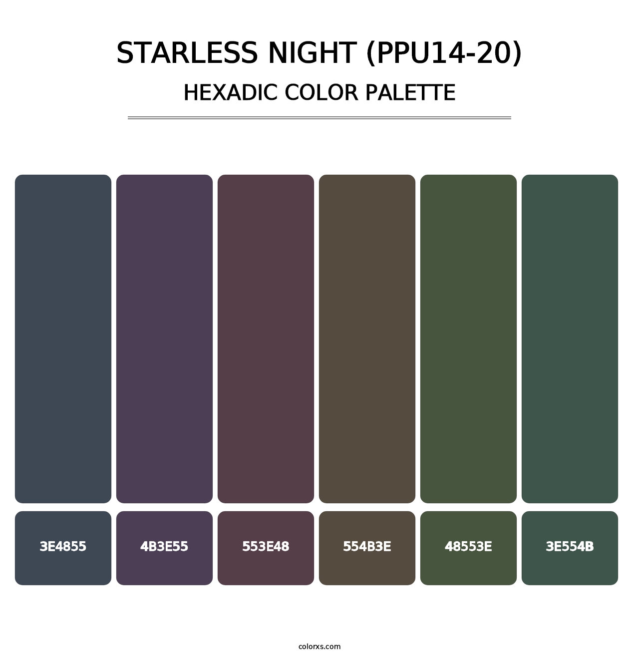 Starless Night (PPU14-20) - Hexadic Color Palette