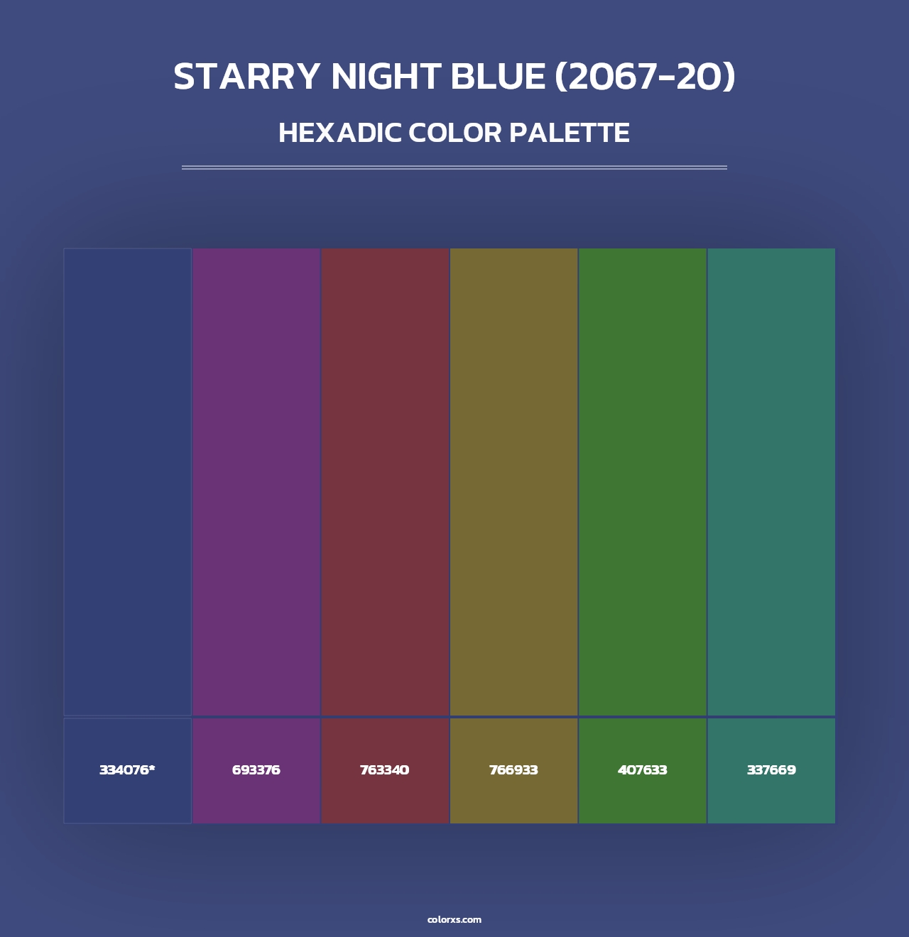 Starry Night Blue (2067-20) - Hexadic Color Palette