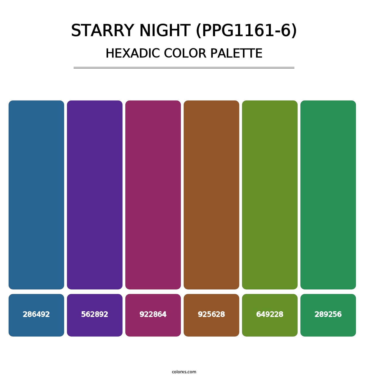 Starry Night (PPG1161-6) - Hexadic Color Palette