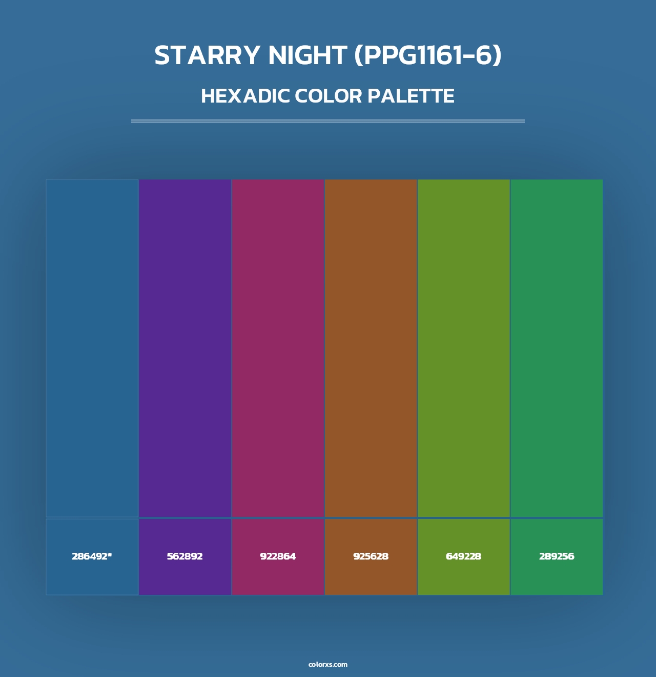 Starry Night (PPG1161-6) - Hexadic Color Palette