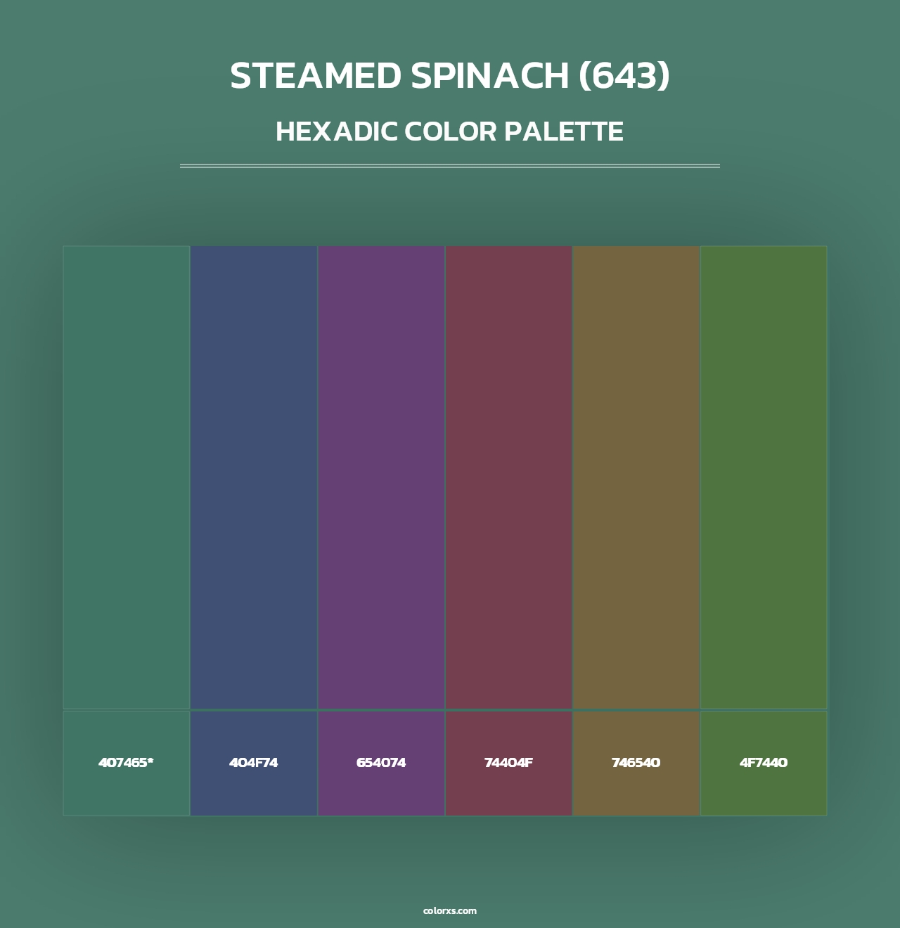 Steamed Spinach (643) - Hexadic Color Palette