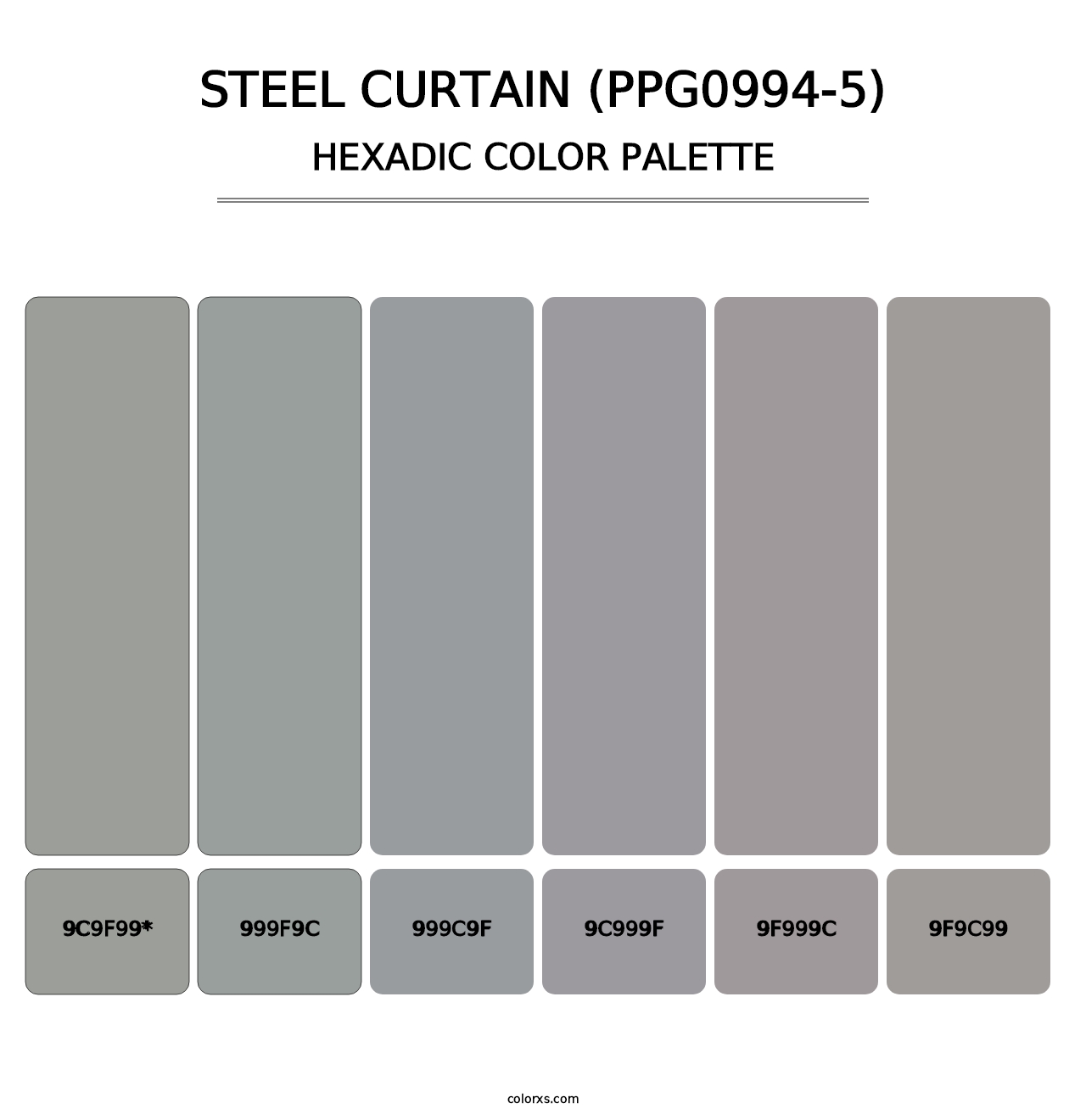 Steel Curtain (PPG0994-5) - Hexadic Color Palette