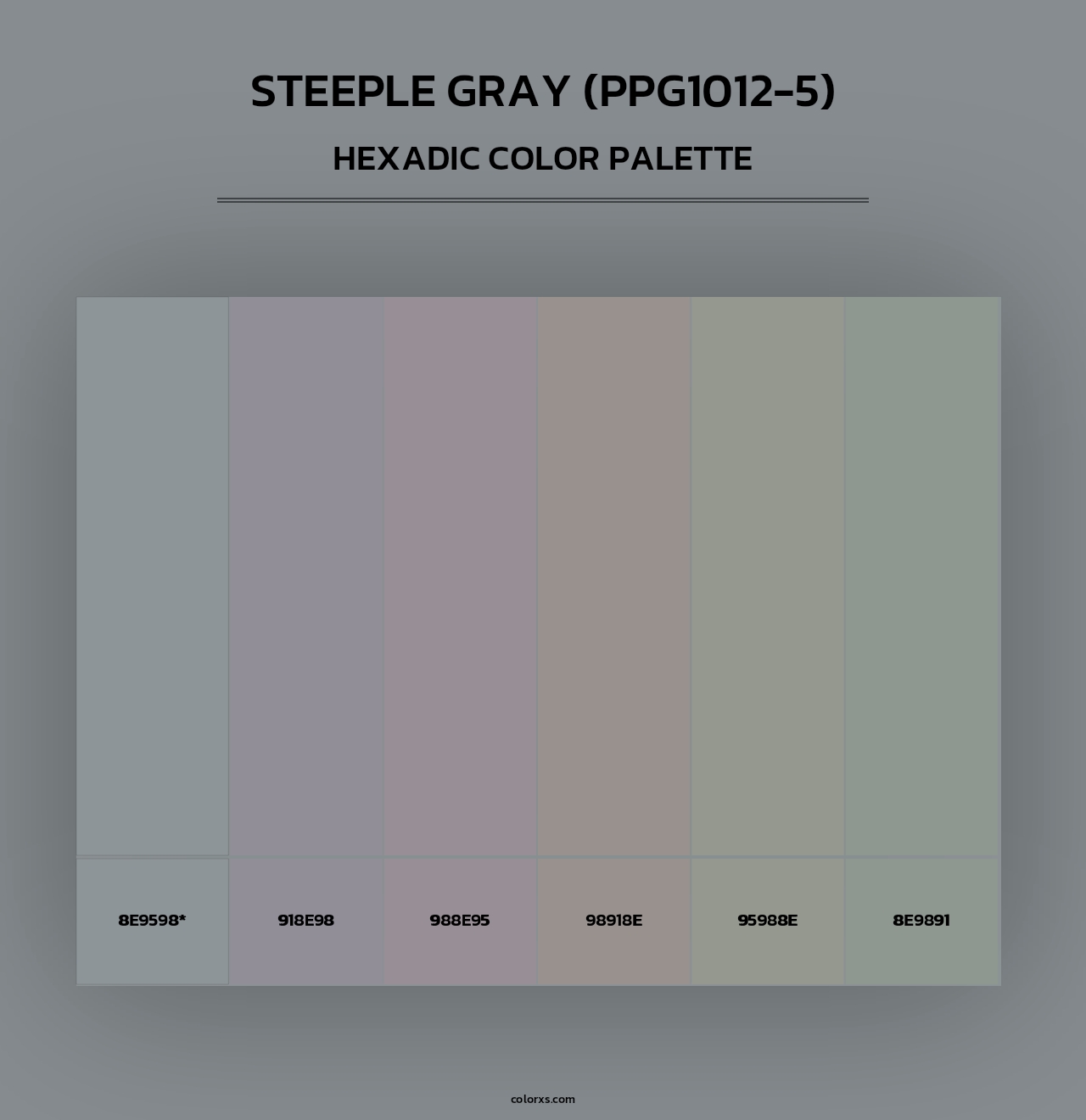 Steeple Gray (PPG1012-5) - Hexadic Color Palette