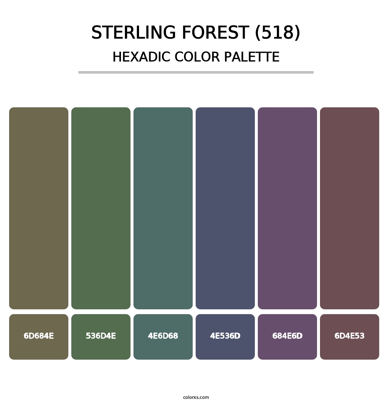 Sterling Forest (518) - Hexadic Color Palette