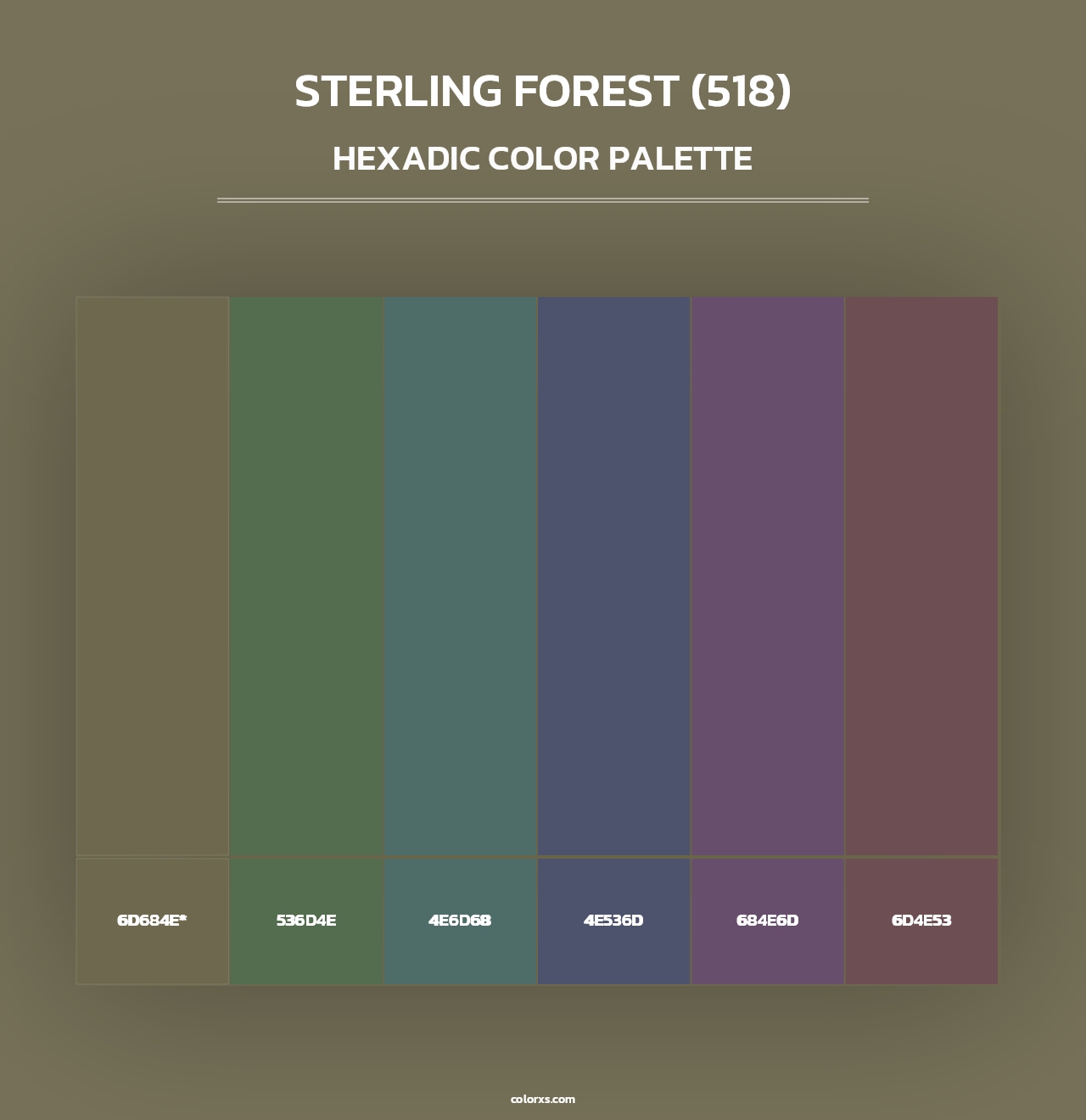 Sterling Forest (518) - Hexadic Color Palette
