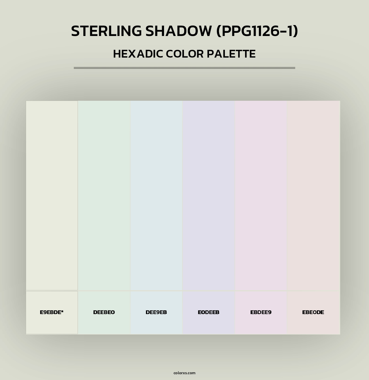 Sterling Shadow (PPG1126-1) - Hexadic Color Palette