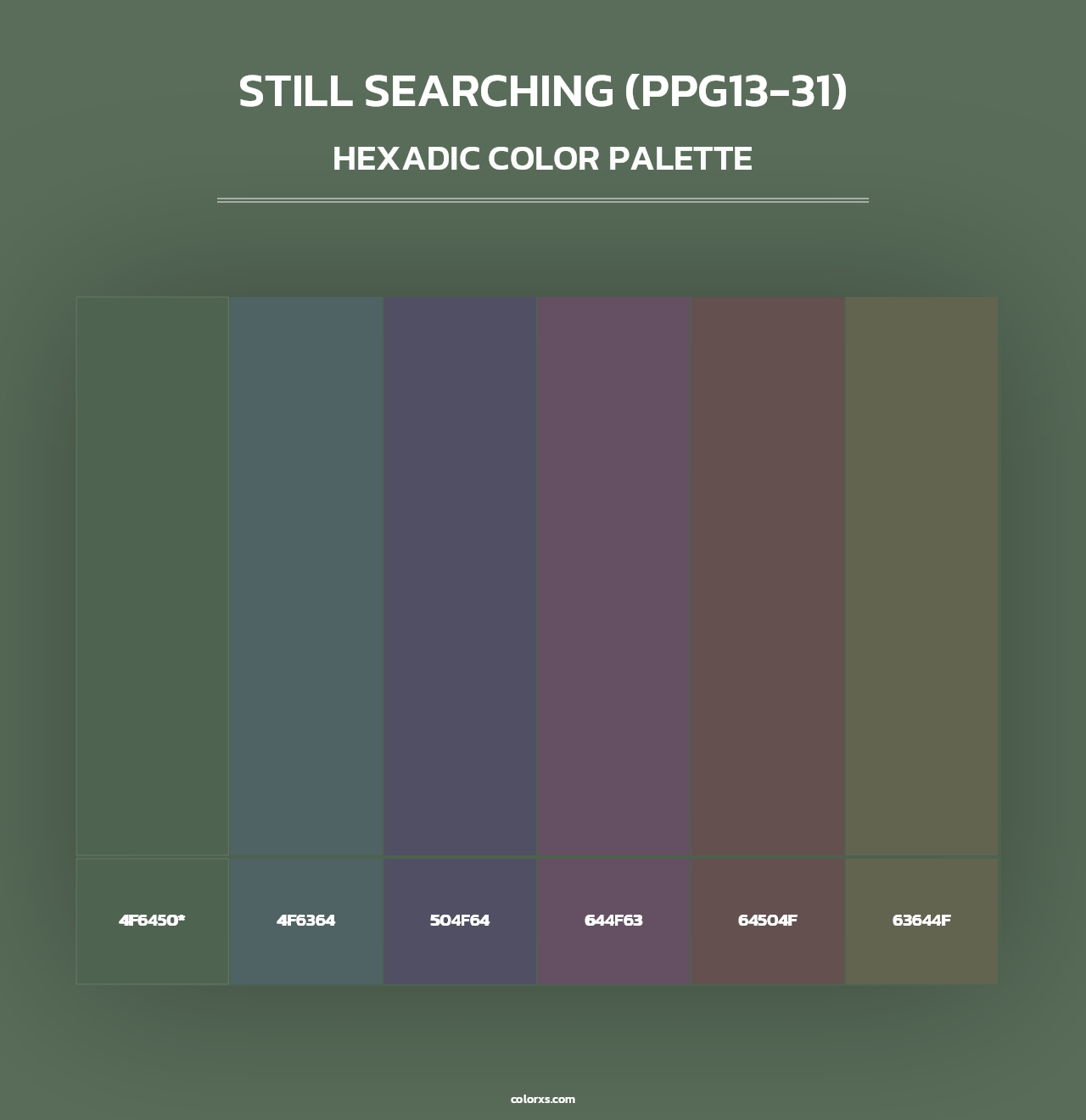 Still Searching (PPG13-31) - Hexadic Color Palette