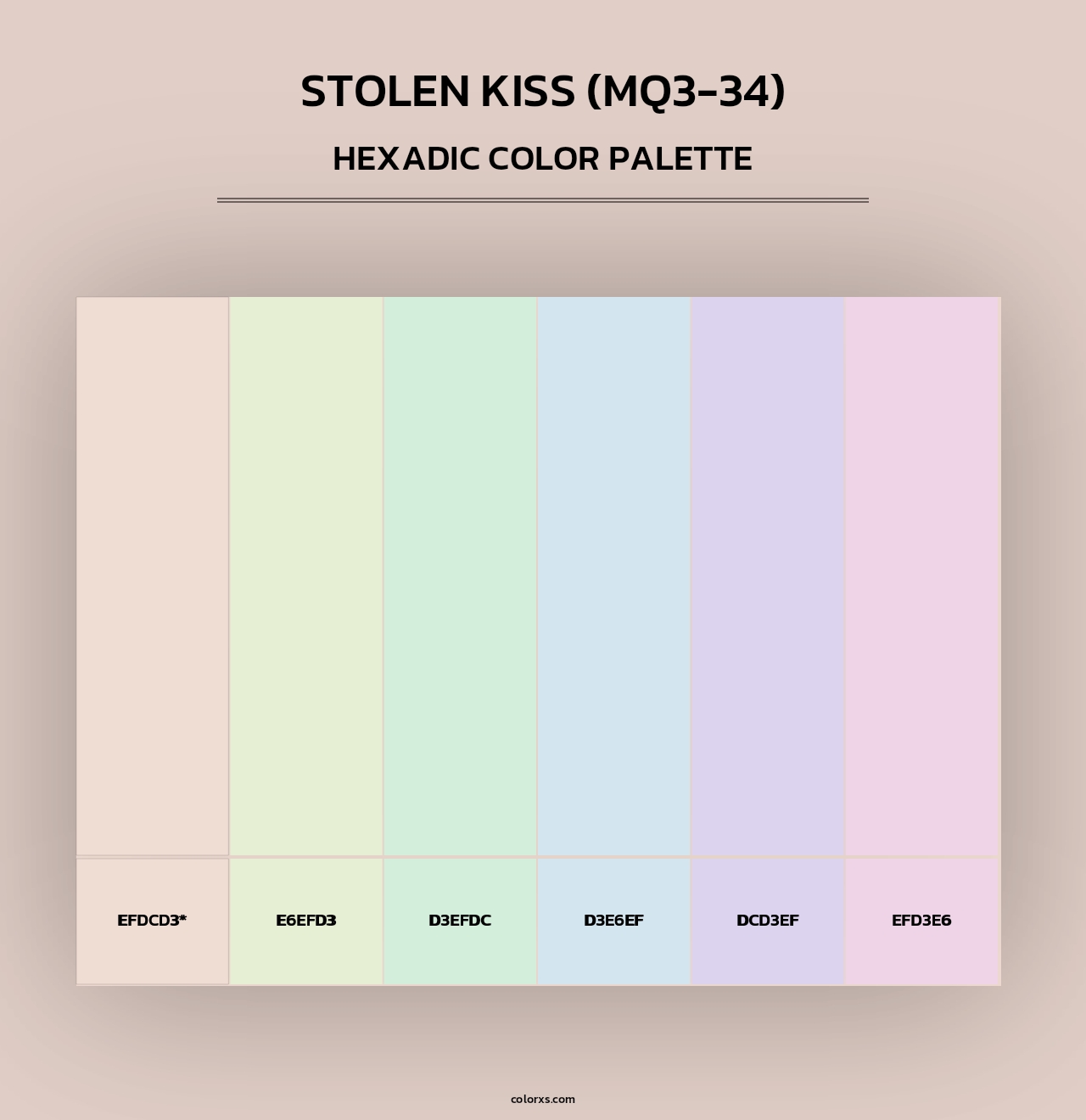 Stolen Kiss (MQ3-34) - Hexadic Color Palette