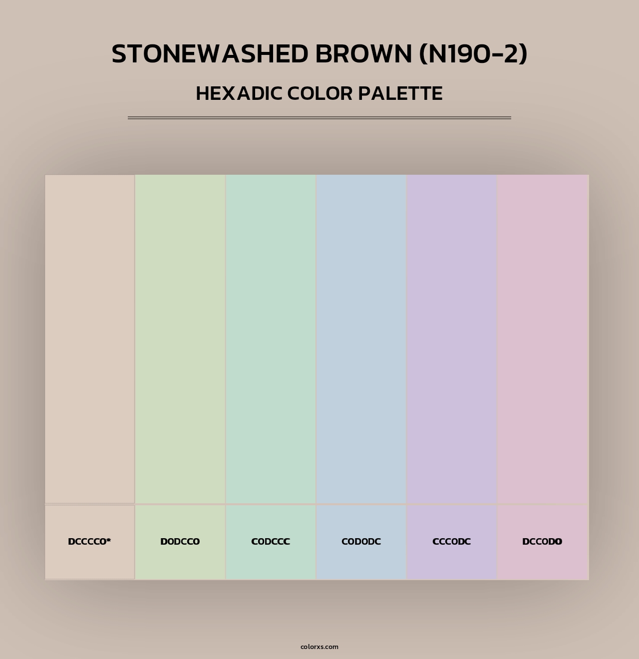 Stonewashed Brown (N190-2) - Hexadic Color Palette