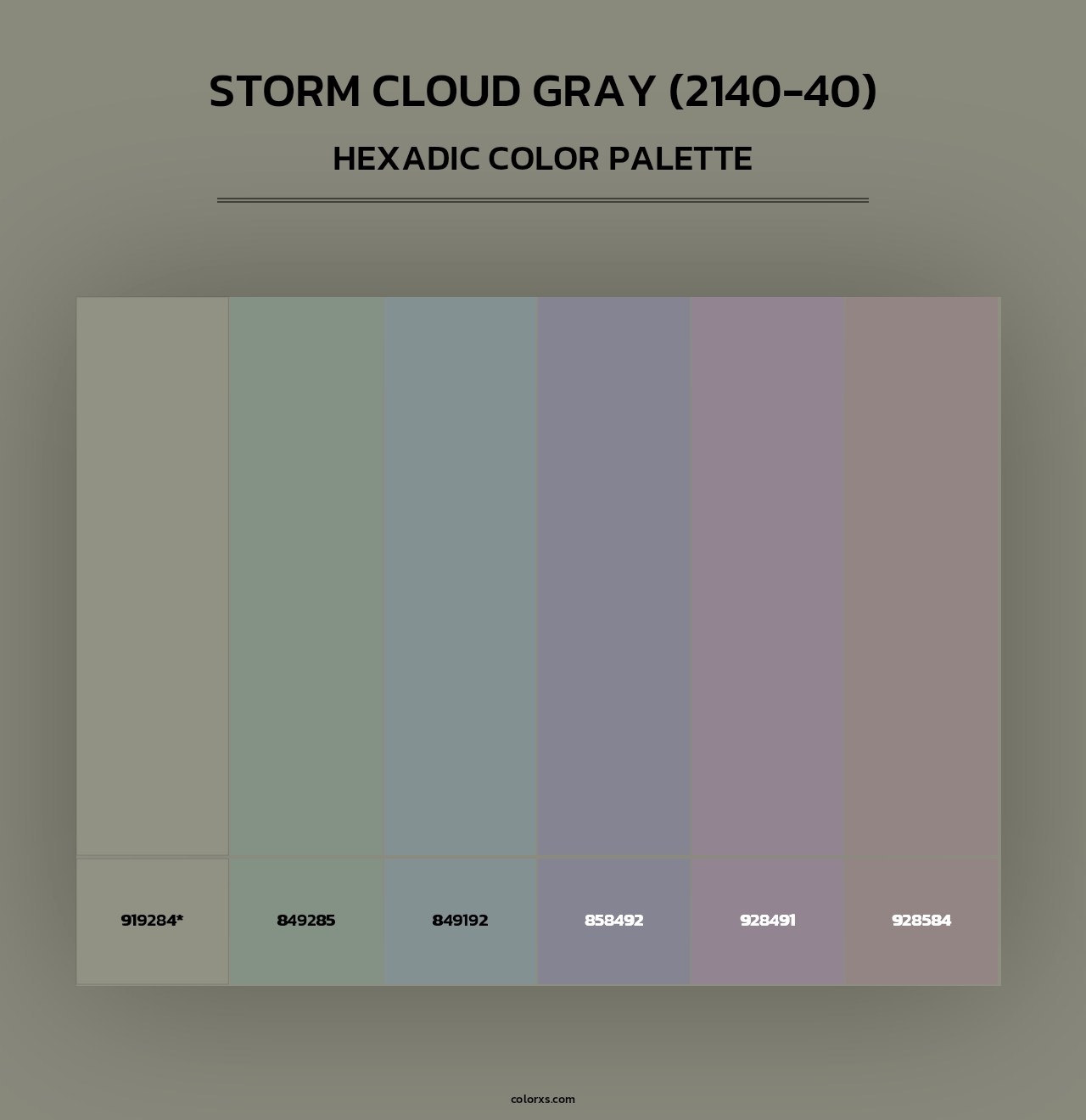 Storm Cloud Gray (2140-40) - Hexadic Color Palette