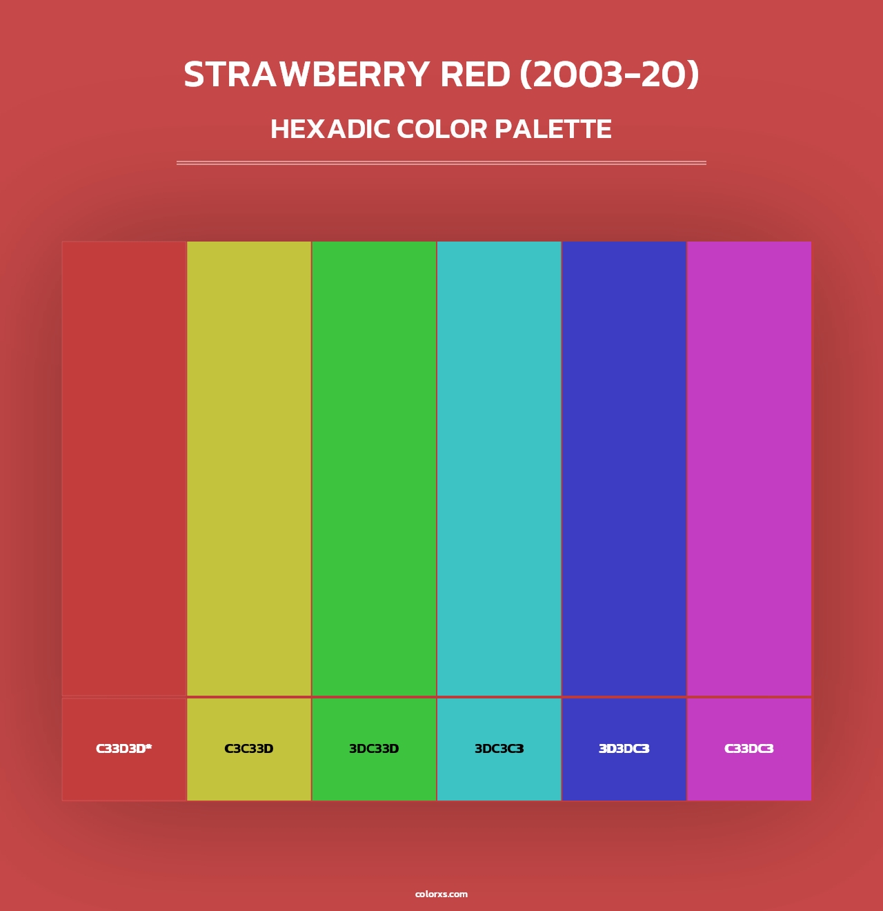 Strawberry Red (2003-20) - Hexadic Color Palette