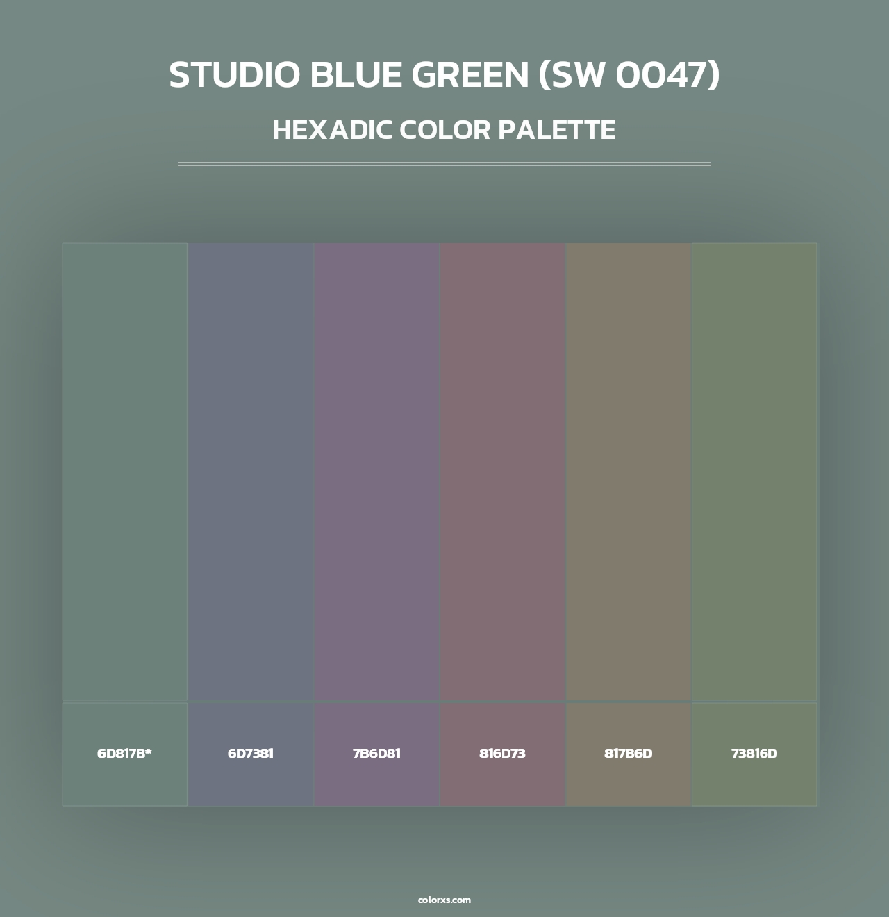 Studio Blue Green (SW 0047) - Hexadic Color Palette