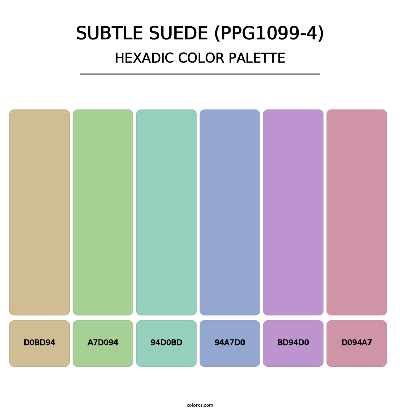 Subtle Suede (PPG1099-4) - Hexadic Color Palette