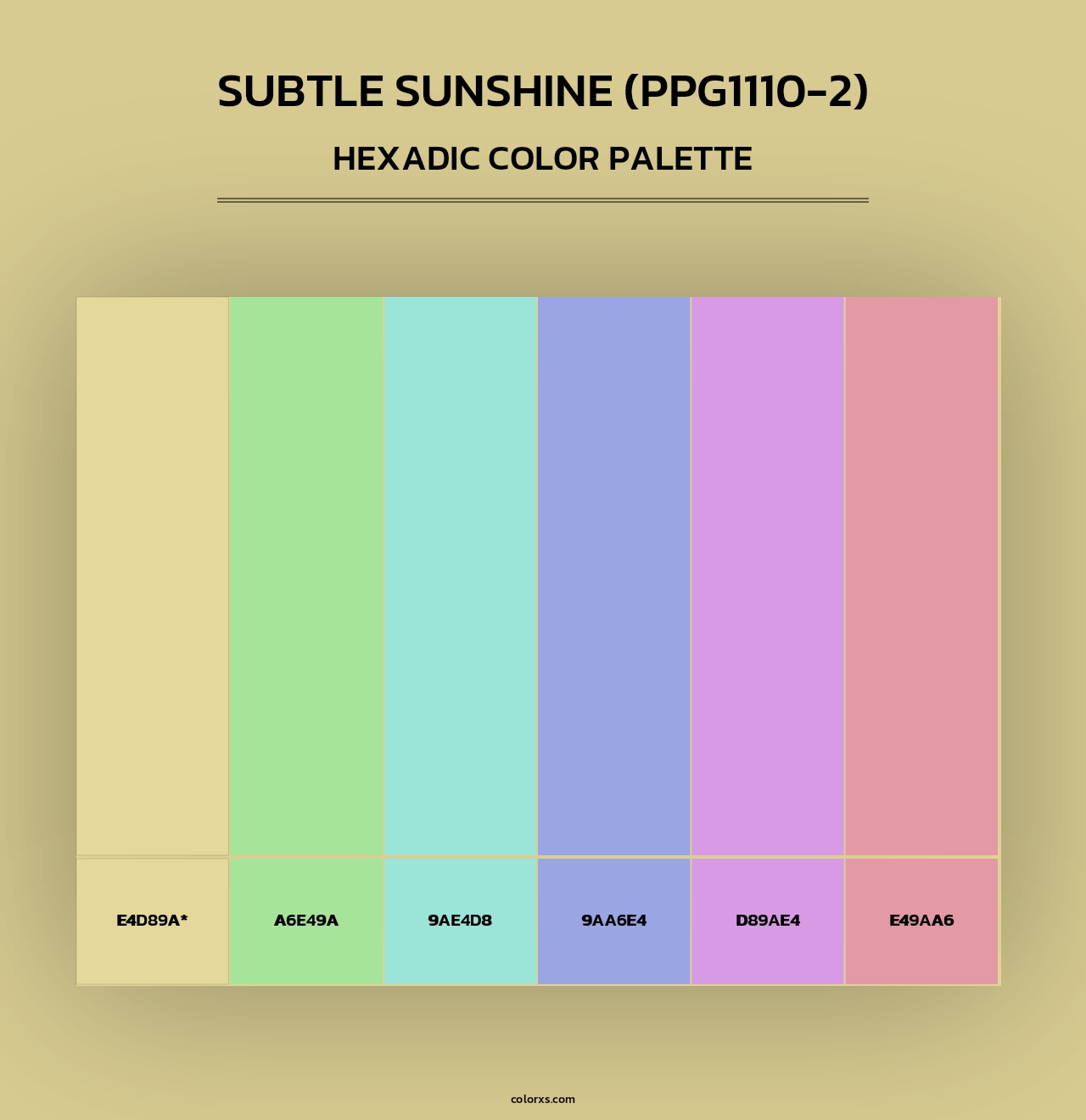 Subtle Sunshine (PPG1110-2) - Hexadic Color Palette