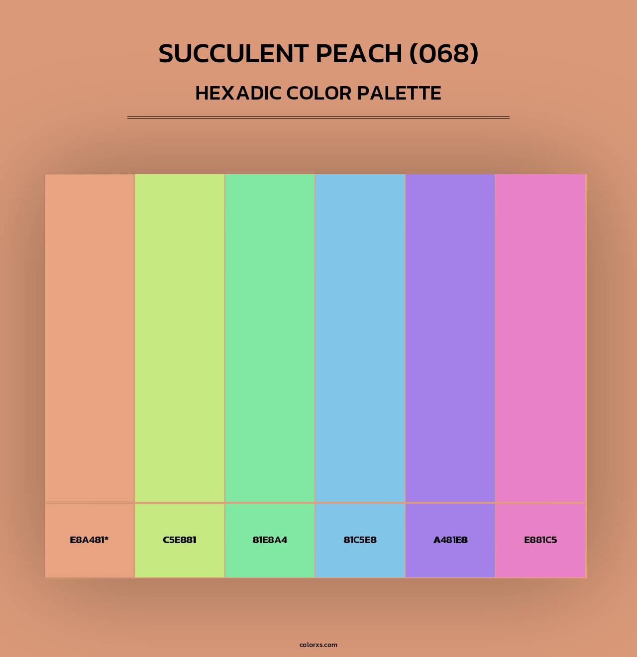 Succulent Peach (068) - Hexadic Color Palette