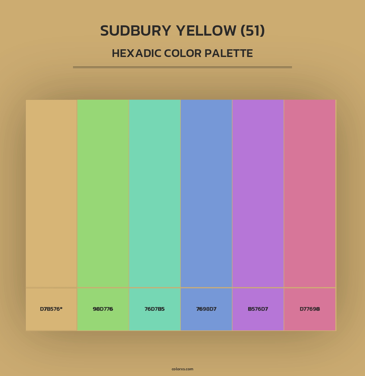 Sudbury Yellow (51) - Hexadic Color Palette